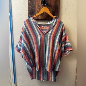 Madewell 100% Cotton Striped Multicolor Women's Top size L